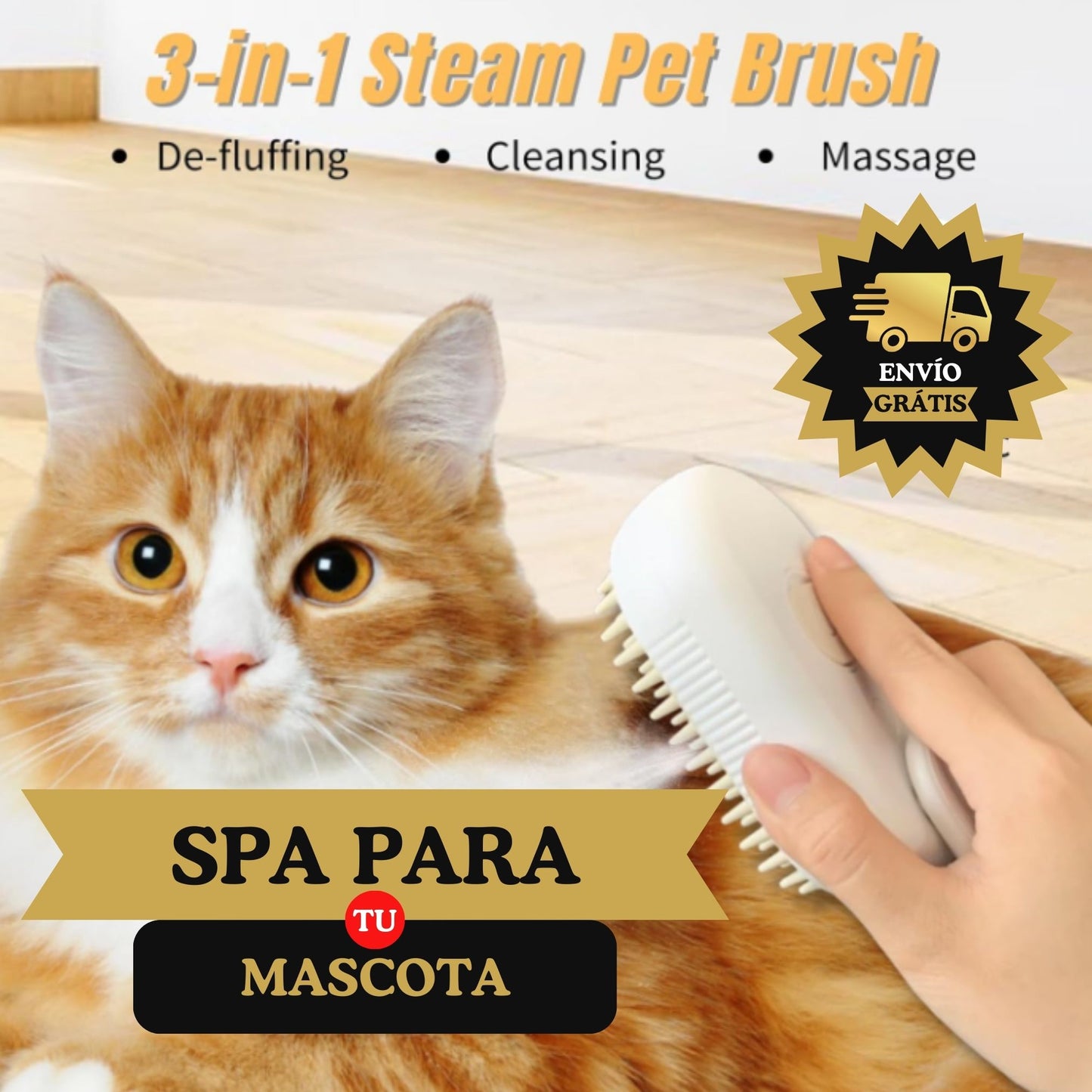 Cepillo de Vapor para Mascotas 3 en 1 🔥OFERTA 2 x 1 🔥| Steam Brush ®